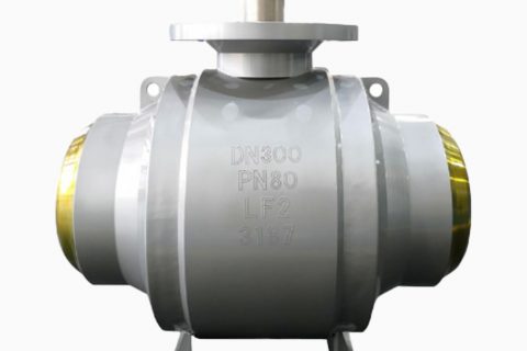 High pressure fully welded ball valve with bare shaft