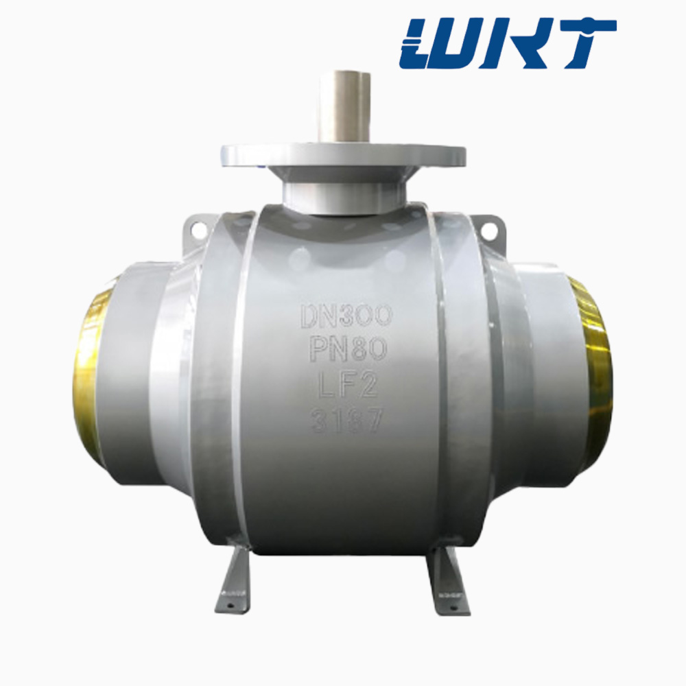 High pressure fully welded ball valve with bare shaft